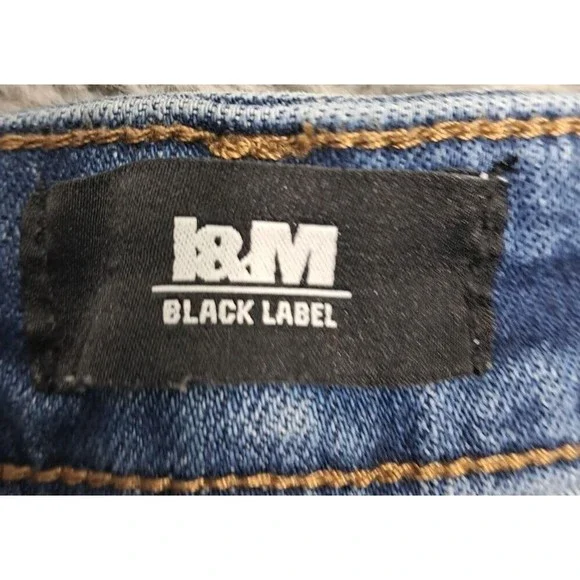 I&M Black Label Jeans Womens Sz 20 Plus I & M Denim Blue Stretch Distressed Pant - Picture 8 of 16